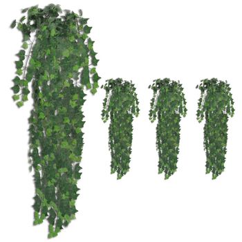Plantas Artificiales De Hiedra 4 Unidades Verde 90 Cm Vidaxl