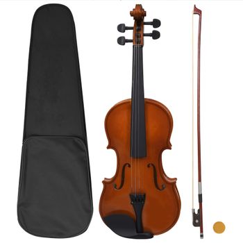 Juego Completo De Violín Con Arco Y Barbada Madera Oscura 4/4 Vidaxl