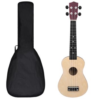 Juego De Ukelele Soprano Para Niños Con Funda Madera Clara 23" Vidaxl