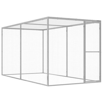 Jaula Para Gatos Acero Galvanizado 3x1,5x1,5 M Vidaxl