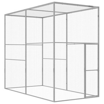 Jaula Para Gatos Acero Galvanizado 3x1,5x2,5 M Vidaxl