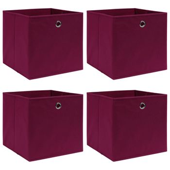 Maison Exclusive Cajas almacenaje 10 uds tela no tejida rojo oscuro  28x28x28 cm