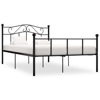 Estructura De Cama De Metal Negro 140x200 Cm Vidaxl