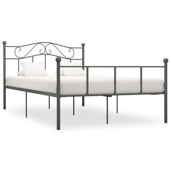 Estructura De Cama De Metal Gris 120x200 Cm Vidaxl