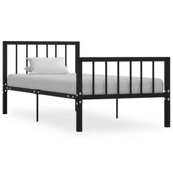 Estructura De Cama De Metal Negro 90x200 Cm Vidaxl