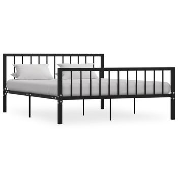 Estructura De Cama De Metal Negro 160x200 Cm Vidaxl