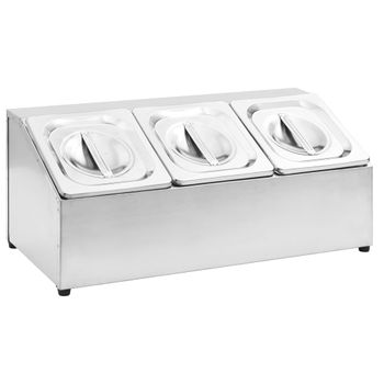 Soporte Bandeja Gastronorm Con 3 Bandejas 1/6 Acero Inoxidable Vidaxl