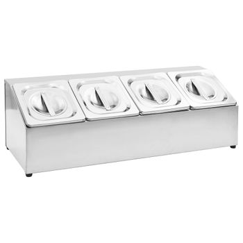 Soporte Bandeja Gastronorm Con 4 Bandejas 1/6 Acero Inoxidable Vidaxl