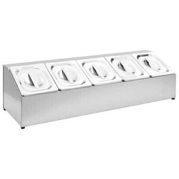 Soporte Bandeja Gastronorm Con 5 Bandejas 1/6 Acero Inoxidable Vidaxl