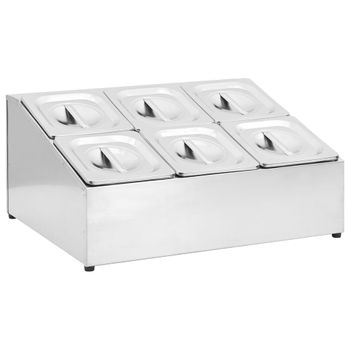 Soporte Bandeja Gastronorm Con 6 Bandejas 1/6 Acero Inoxidable Vidaxl