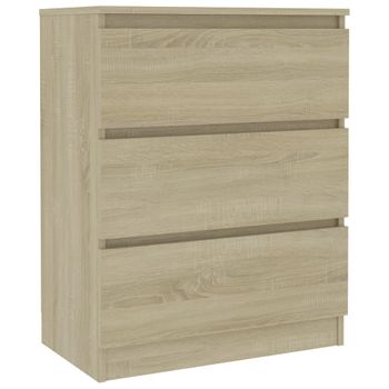 Aparador De Madera Contrachapada Color Roble Sonoma 60x35x76 Cm Vidaxl