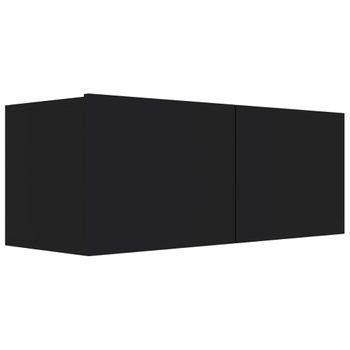 Mueble Para Tv Madera Contrachapada Negro 80x30x30 Cm Vidaxl