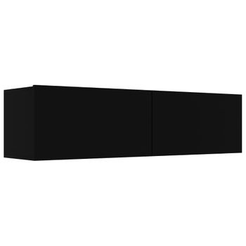 Mueble Pared Tv Madera Contrachapada Negro 120x30x30 Cm Vidaxl