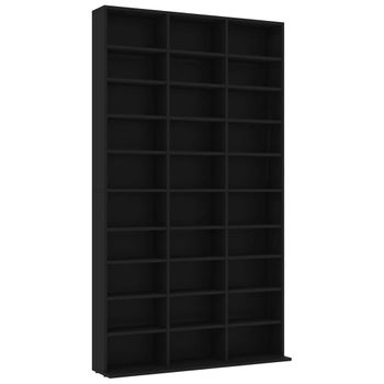 Armario Para Cds Madera Contrachapada Negro 102x16x177,5 Cm Vidaxl