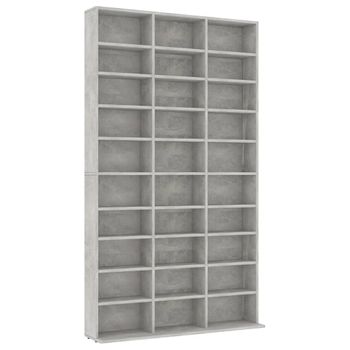 Armario Para Cds Madera Contrachapada Gris 102x16x177,5 Cm Vidaxl