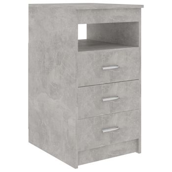 Cajonera De Madera Contrachapada Gris Hormigón 40x50x76 Cm Vidaxl