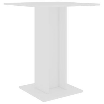 Mesa De Bistró De Madera Contrachapada Blanco 60x60x75 Cm Vidaxl