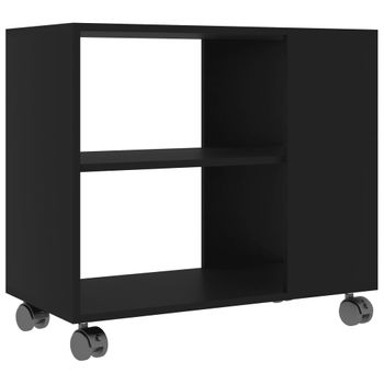 Mesa Auxiliar De Madera Contrachapada Negro 70x35x55 Cm Vidaxl