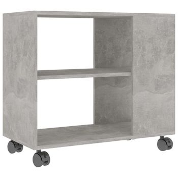 Mesa Auxiliar De Madera Contrachapada Gris Hormigón 70x35x55 Cm Vidaxl