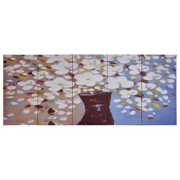 Juego De Lienzos Flores En Jarrón Multicolor 150x60 Cm Vidaxl