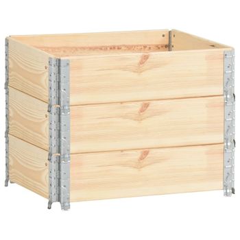 Collares De Caja De Pallet 3 Uds Madera Maciza De Pino 60x80 Cm Vidaxl