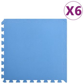 Alfombrillas De Goma Eva Azul 6 Uds 2,16 ㎡ Vidaxl