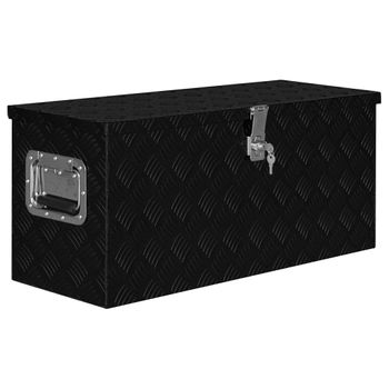 Caja De Aluminio Negra 80x30x35 Cm Vidaxl