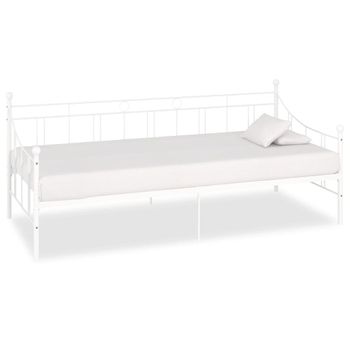 Estructura De Cama De Metal Blanco 90x200 Cm