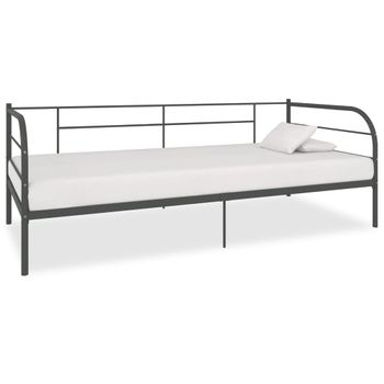 Estructura De Cama De Metal Gris 90x200 Cm