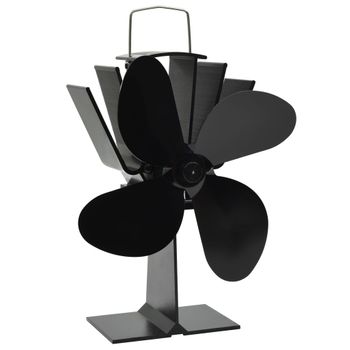 Ventilador De Estufa Accionado Por Calor 4 Aspas Negro Vidaxl