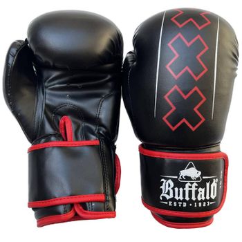 Buffalo Winner Guantes De Boxeo Negro Con Rojo 10oz