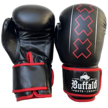 Buffalo Winner Guantes De Boxeo Negro Con Rojo 12oz