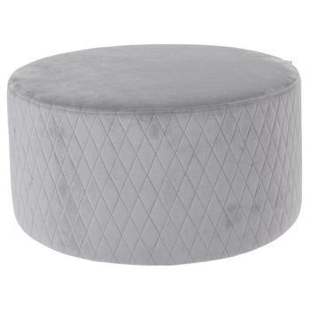 Puf De Terciopelo Gris Claro 58x30 Cm Home&styling