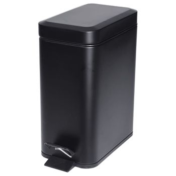 Cubo De Basura Con Pedal Negro Mate 5 L Excellent Houseware