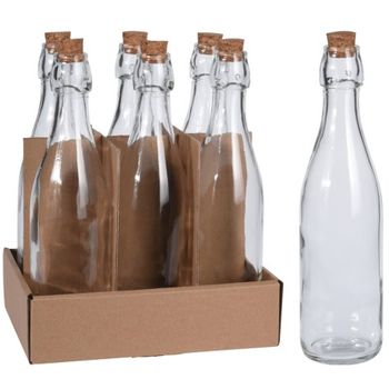 TIENDA EURASIA® Botella de Cristal Frasca - Pack 12 Botellas de Vidrio con  Tapon de Corcho - Transparente - Disponible en Varias Medidas (250 ml / 12  uds) : : Hogar y cocina