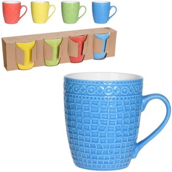 Tazas Mug Texturas 380ml 4 Piezas Lote 4