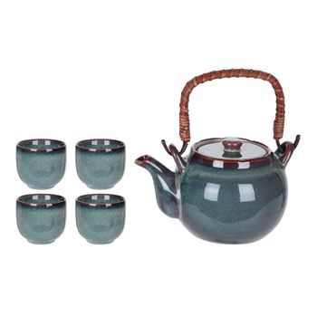 Set Tetera Ceramica Con 4 Tazas