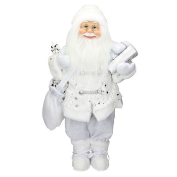 Figura Papá Noel De Poliresina 22x14x47 Cm Blanco Ecd Germany