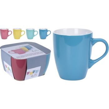 Tazas Mug Colores 340ml 4 Piezas Lote 4