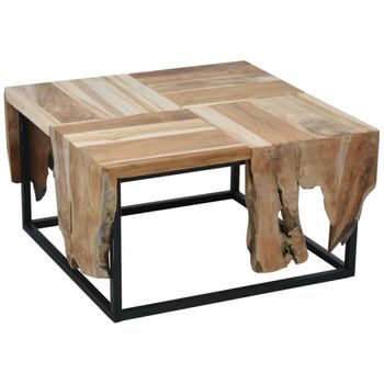 Mesa Auxiliar De Madera De Teca 65x65x35 Cm Ambiance