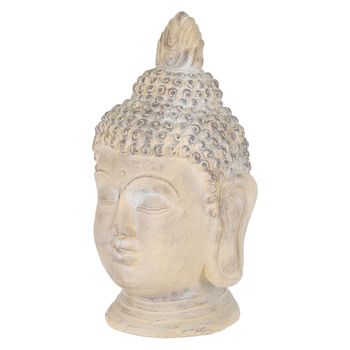 Cabeza De Buda Figura De Piedra Artificial 78cm Beige/gris Ecd Germany