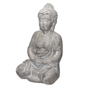 Estatua De Buda Sentado Figura De Piedra 47cm Gris Ecd Germany