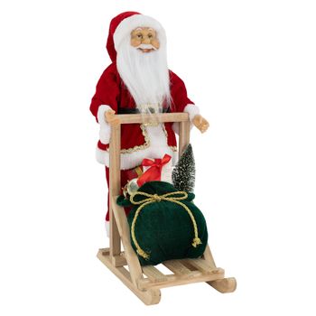 Figura Papá Noel 30x20x50 Cm Poliresina Y Madera Ecd Germany