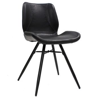 Silla De Comedor Polipiel Beau 55 X 47 X 82 Cm - Negro