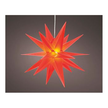 Estrella Roja Iluminada Ø40x40cm 6 Leds Exterior