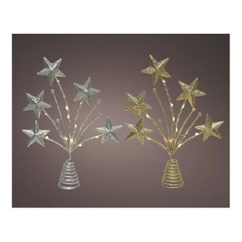 Adorno Para Copa Árbol De Navidad Estrella 5x21x31cm 12 Leds Colores Surtidos