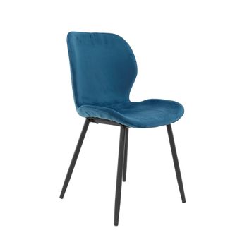 Silla De Comedor De Terciopelo Shawn 51 X 46 X 84 Cm - Azul