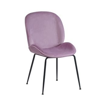 Silla De Comedor De Terciopelo Denise 50 X 60 X 90 Cm - Rosa