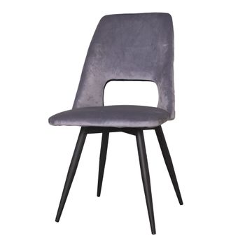 Silla De Comedor De Terciopelo Mila 57 X 46 X 89 Cm - Gris