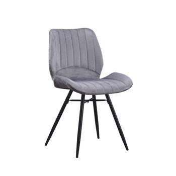 Silla De Comedor De Terciopelo Beau 55 X 47 X 82 Cm - Gris